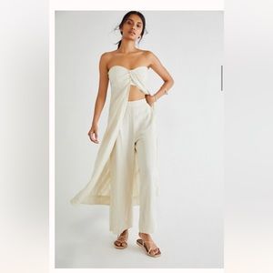 Free people banita set-small.Color-drying palm(cream/off white) highrise 2pieces